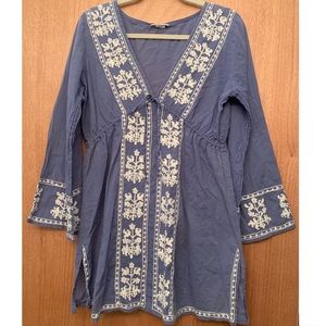 Debbie Kats South Beach blue & white resort tunic